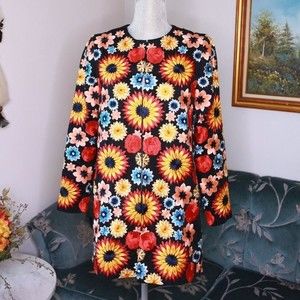 Alice + Olivia Rory Embroidered Floral Coat Jacket size med